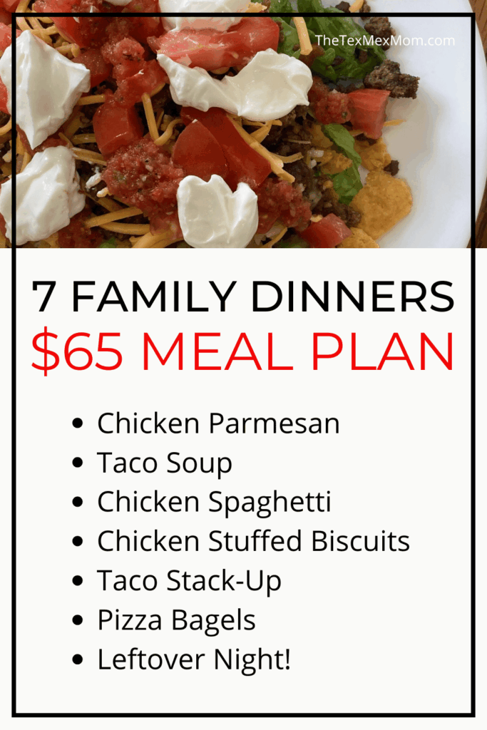 7 family dinners $65 meal plan